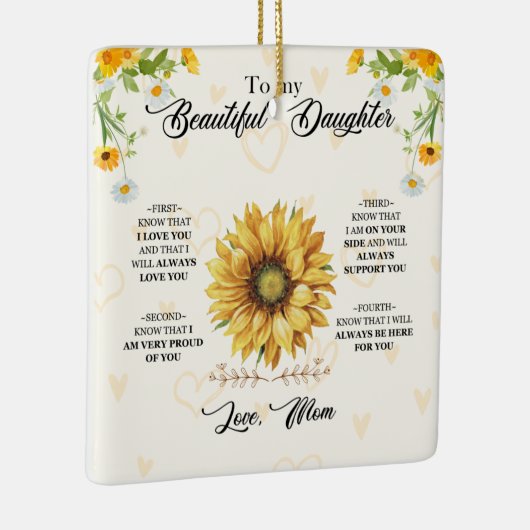 Op mijn mooie dochter keramisch ornament (Rechts)