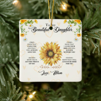 Op mijn mooie dochter keramisch ornament