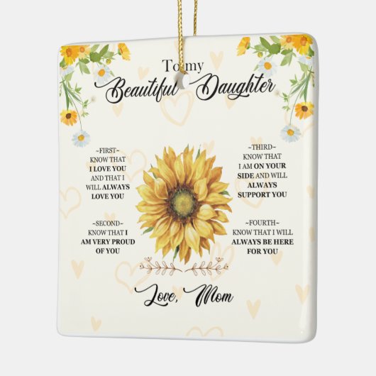 Op mijn mooie dochter keramisch ornament (Links)