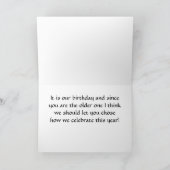 OP MIJN "OUDERE TWIN" OP JE BIRTHDAAGKAART KAART (Binnen)