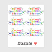 Op mijn prachtige zus sticker (Vel)