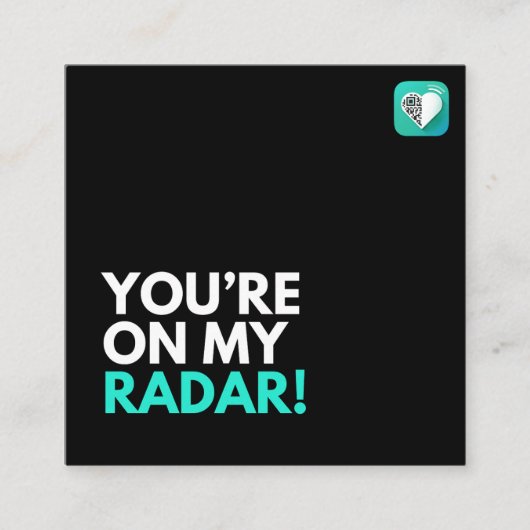 Op mijn radar vierkante visitekaartje (Voorkant)