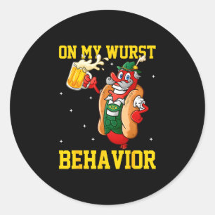 Op mijn slechtste gedrag grappige Duitse mannen vr Ronde Sticker