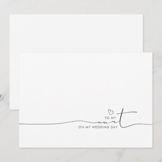 Op mijn tante Weddenning Morning Cute Message (Voorkant / Achterkant)