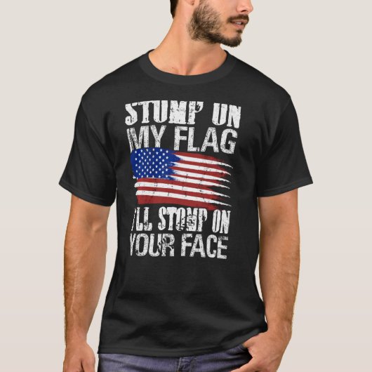 Op mijn vlag zal ik op uw gezichtspatriotticus sto t-shirt (Voorkant)