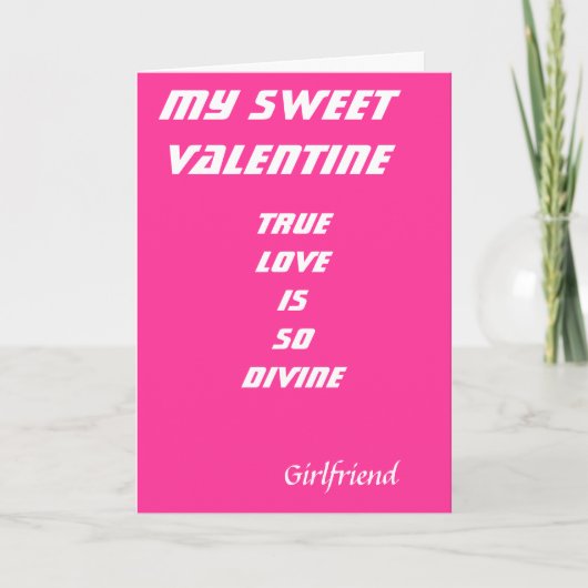 Op mijn vriendin romantische valentijnen kaarten (Voorkant)