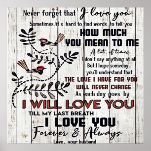 Op mijn vrouw   Home Decor Cft   Naar mijn Cadeau  Poster