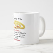 Op mijn vrouw voor haar trouwkoppel monogram grote koffiekop (Voorkant rechts)