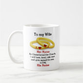 Op mijn vrouw voor haar trouwkoppel monogram koffiemok (Links)