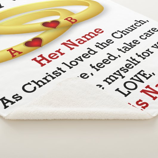 Op mijn vrouw voor haar trouwkoppel monogram sherpa deken (3/4)