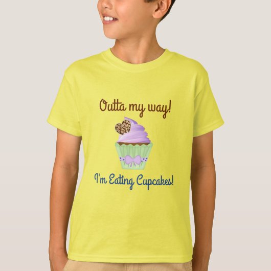 Op mijn weg! Ik eet Cupcakes! T-shirt (Voorkant)