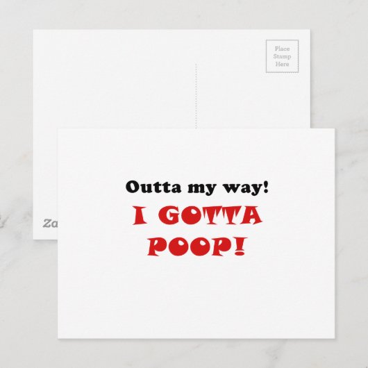 Op mijn weg moet ik poop briefkaart (Voorkant / Achterkant)