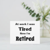 Op mijn werk was ik getikt, nu ben ik gepensioneer briefkaart (Staand voorkant)