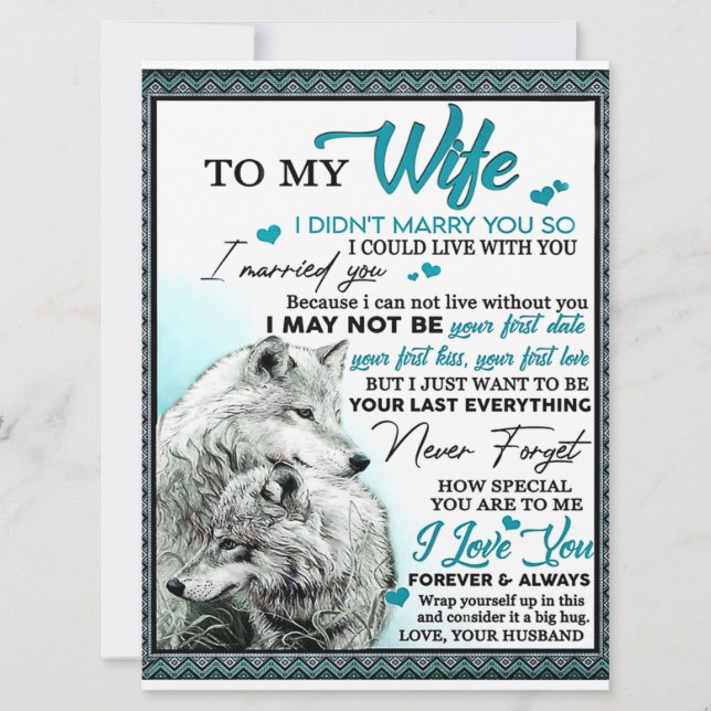 Op mijn Wolf Wife Birthday Gift, een paar bruiloft (Voorkant)