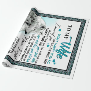 Op mijn Wolf Wife Birthday Gift, een paar bruiloft Cadeaupapier