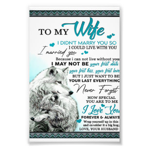 Op mijn Wolf Wife Birthday Gift, een paar bruiloft Foto Afdruk