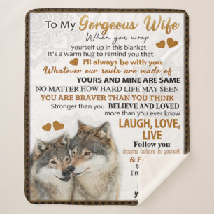 Op mijn Wolf Wife Birthday Gift, een paar bruiloft Sherpa Deken