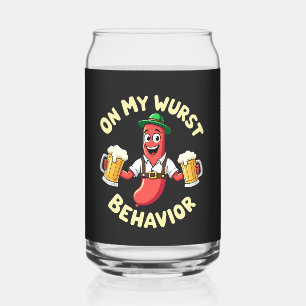 Op mijn worst gedrag grappig Oktoberfest festival Blikvorm Glas