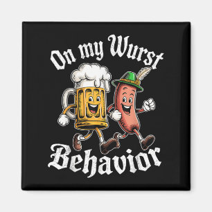 Op mijn wurst gedrag Duitse bierworst volwassenen Magneet