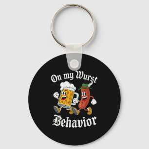 Op mijn wurst gedrag Duitse bierworst volwassenen Sleutelhanger