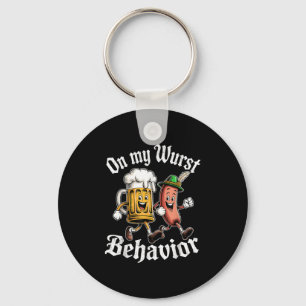 Op mijn wurst gedrag Duitse bierworst volwassenen Sleutelhanger