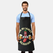 Op mijn wurst gedrag Funny Oktoberfest Festival Schort (Gedragen)