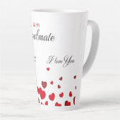 Op mijn zielgenoot latte mok (Rechterhoek)