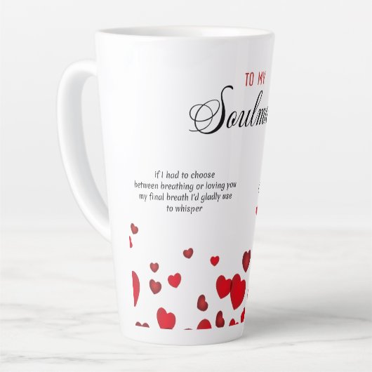 Op mijn zielgenoot latte mok (Linkerhoek)