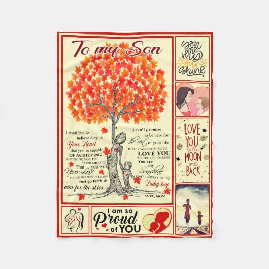 Op mijn zoon bank fleece deken (Voorkant)