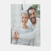 Op mijn zoon | Citaat- en fotocadeau Glas Ornament (Voorkant links)