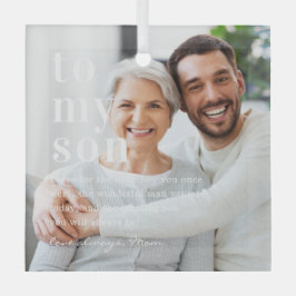 Op mijn zoon | Citaat- en fotocadeau Glas Ornament