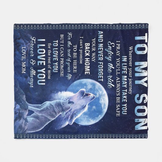 Op mijn zoon fleece deken (Voorkant (Horizontaal))