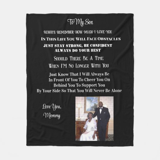 Op mijn zoon fleece deken (Voorkant)