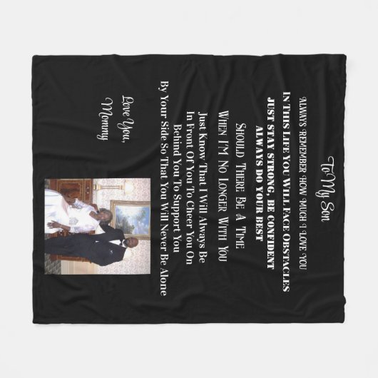 Op mijn zoon fleece deken (Voorkant (Horizontaal))