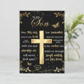 Op mijn zoon Gift, Butterfly Lover, Floral Son Let Feestdagenkaart (Staand voorkant)