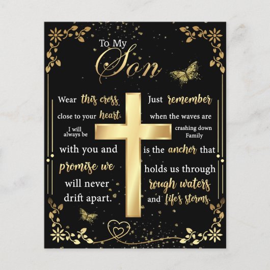 Op mijn zoon Gift, Butterfly Lover, Floral Son Let Flyer (Voorkant)