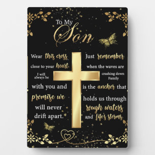 Op mijn zoon Gift, Butterfly Lover, Floral Son Let Fotoplaat