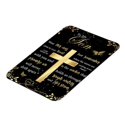 Op mijn zoon Gift, Butterfly Lover, Floral Son Let Magneet (Linkerzijde)