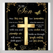 Op mijn zoon Gift, Butterfly Lover, Floral Son Let Poster (Voorkant)