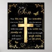 Op mijn zoon Gift, Butterfly Lover, Floral Son Let Poster (Voorkant)