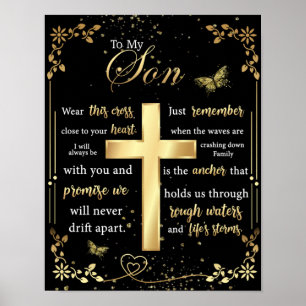 Op mijn zoon Gift, Butterfly Lover, Floral Son Let Poster