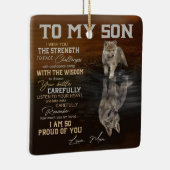 Op mijn zoon keramisch ornament (Rechts)