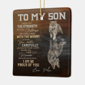 Op mijn zoon keramisch ornament (Links)