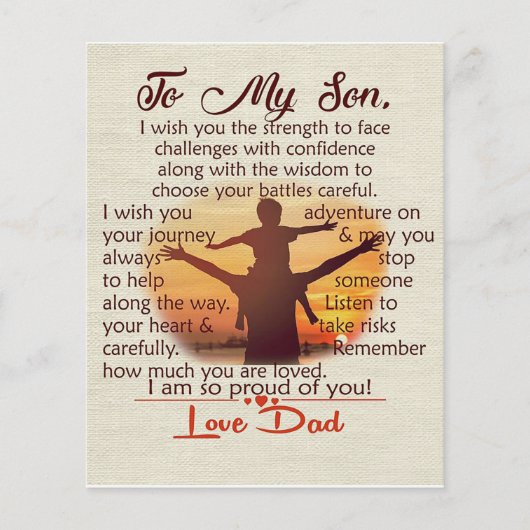 Op mijn zoon | Lovely Letter to Hem | Flyer (Voorkant)