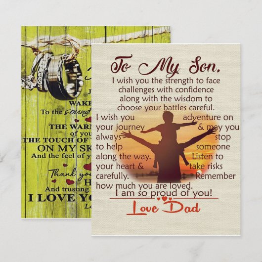 Op mijn zoon | Lovely Letter to Hem | Kaart (Voorkant / Achterkant)