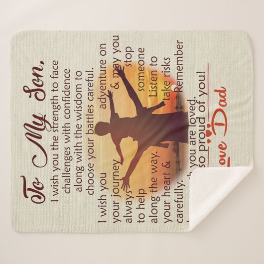 Op mijn zoon | Lovely Letter to Hem | Sherpa Deken (Voorkant (horizontaal))