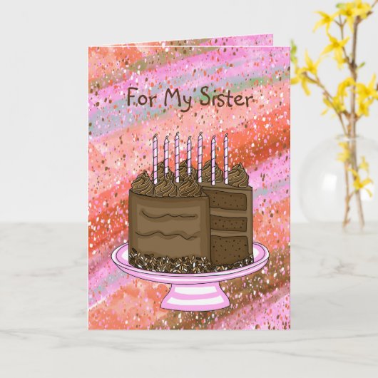 Op mijn zuster | Fijne verjaardag Kaart (Gele Bloem)