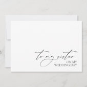 "Op mijn zuster op mijn huwelijksdag" (Voorkant)