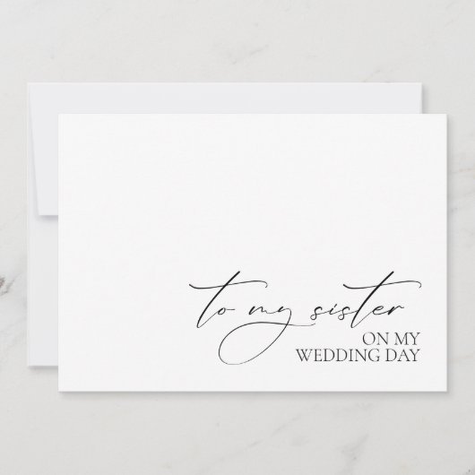 "Op mijn zuster op mijn huwelijksdag" (Voorkant)