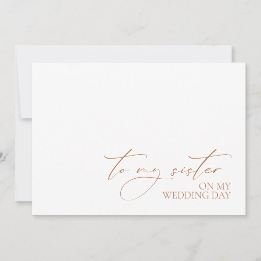 "Op mijn zuster op mijn huwelijksdag" (Voorkant)